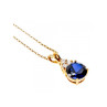 925 Sterling Silver Gold Plated Spinel & CZ Chain With Pendant