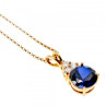 925 Sterling Silver Gold Plated Spinel & CZ Chain With Pendant