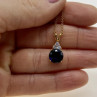 925 Sterling Silver Gold Plated Spinel & CZ Chain With Pendant