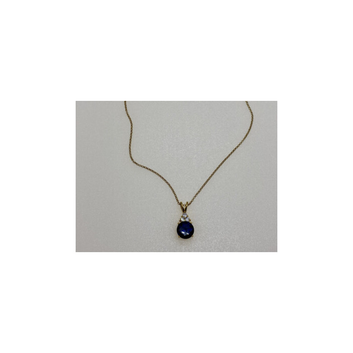 925 Sterling Silver Gold Plated Spinel & CZ Chain With Pendant