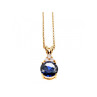 925 Sterling Silver Gold Plated Spinel & CZ Chain With Pendant