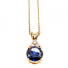 925 Sterling Silver Gold Plated Spinel & CZ Chain With Pendant