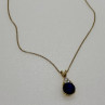 925 Sterling Silver Gold Plated Spinel & CZ Chain With Pendant
