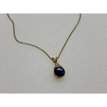 925 Sterling Silver Gold Plated Spinel & CZ Chain With Pendant