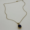 925 Sterling Silver Gold Plated Spinel & CZ Chain With Pendant