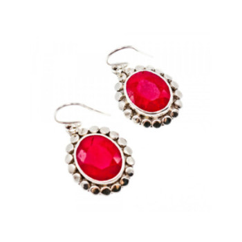 925 STERLING SILVER RUBY EARRINGS