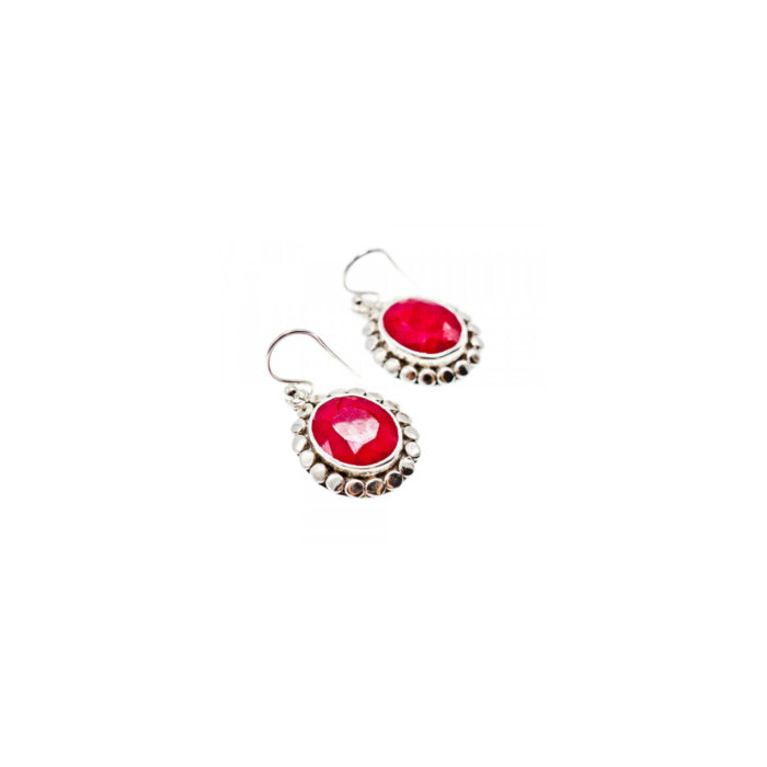 925 STERLING SILVER RUBY EARRINGS