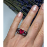 925 Sterling Silver Spinel & CZ Ring Size 6