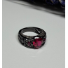 925 Sterling Silver Spinel & CZ Ring Size 6