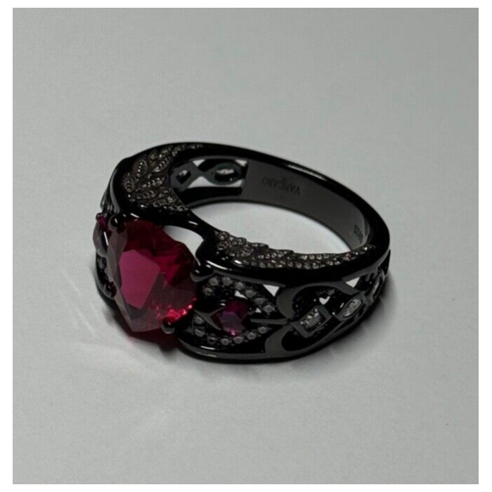 925 Sterling Silver Spinel & CZ Ring Size 6