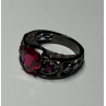 925 Sterling Silver Spinel & CZ Ring Size 6