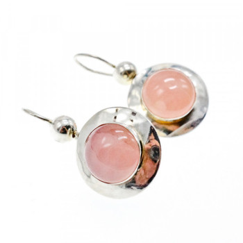 925 Sterling Silver Rose Quartz Earrings