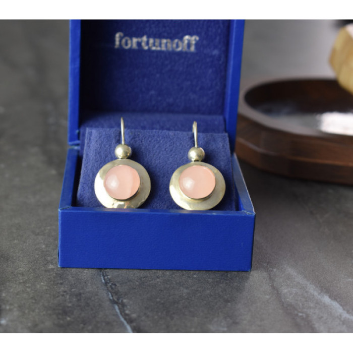 925 Sterling Silver Rose Quartz Earrings