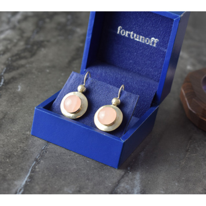 925 Sterling Silver Rose Quartz Earrings