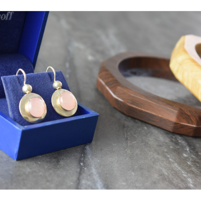 925 Sterling Silver Rose Quartz Earrings