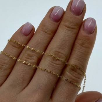 925 Sterling Silver Gold Plated Chain Italy 18.1 In