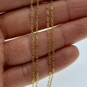 925 Sterling Silver Gold Plated Chain Italy 18.1 In