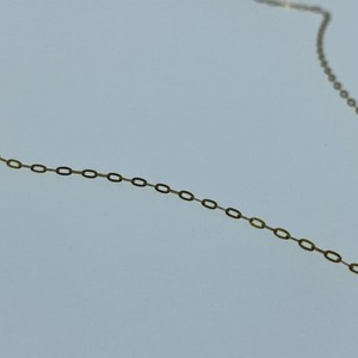 925 Sterling Silver Gold Plated Chain Italy 18.1 In