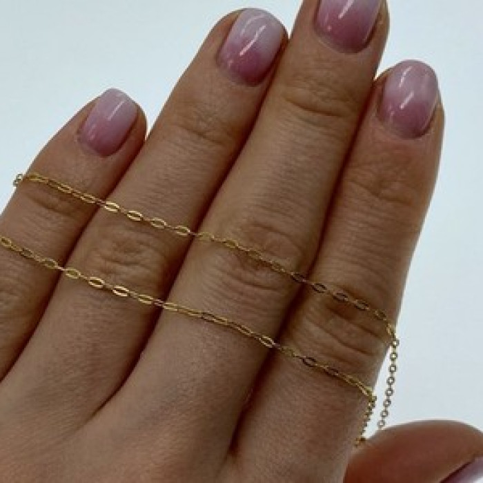 925 Sterling Silver Gold Plated Chain Italy 18.1 In