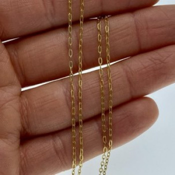 925 Sterling Silver Gold Plated Chain Italy 18.1 In