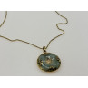 925 STERLING SILVER GOLD PLATED NEPHRITE CHAIN WITH PENDANT ITALY