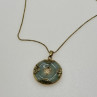 925 Sterling Silver Gold Plated Nephrite Chain With Pendant Italy
