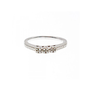 925 Sterling Silver White Topaz Ring Size 6.5