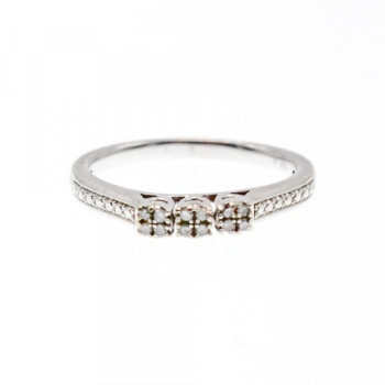 925 Sterling Silver White Topaz Ring Size 6.5
