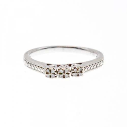 925 Sterling Silver White Topaz Ring Size 6.5