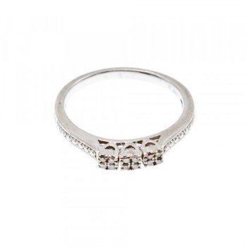 925 Sterling Silver White Topaz Ring Size 6.5