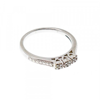 925 Sterling Silver White Topaz Ring Size 6.5