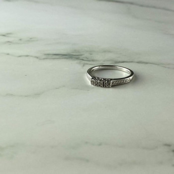 925 Sterling Silver White Topaz Ring Size 6.5