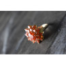 925 Sterling Silver Orange CZ Ring Size 8