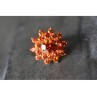 925 Sterling Silver Orange CZ Ring Size 8