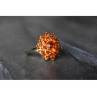 925 Sterling Silver Orange CZ Ring Size 8