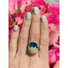 925 Sterling Silver Alpanite & CZ Ring Size 6.5
