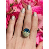 925 Sterling Silver Alpanite & CZ Ring Size 6.5