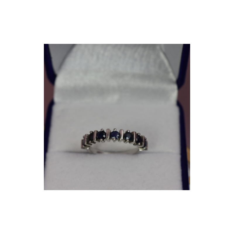 925 Sterling Silver Dark Blue Spinel Ring Size 6.5