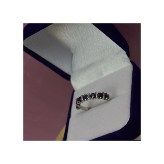 925 Sterling Silver Dark Blue Spinel Ring Size 6.5