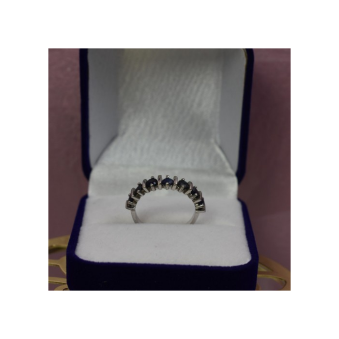 925 Sterling Silver Dark Blue Spinel Ring Size 6.5