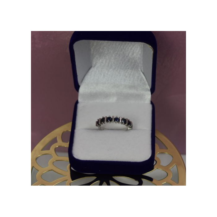 925 Sterling Silver Dark Blue Spinel Ring Size 6.5