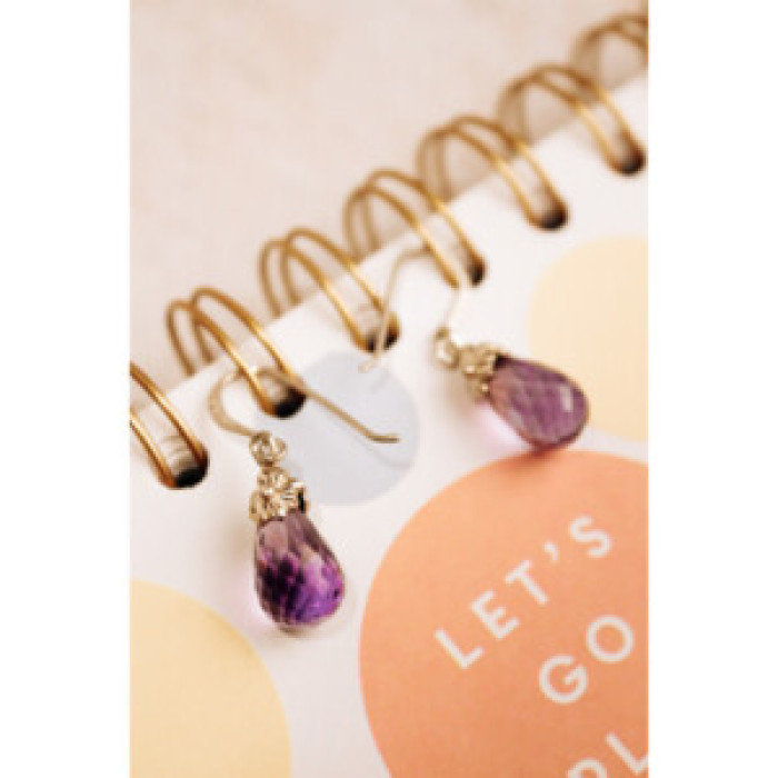 925 Sterling Silver Amethyst Earrings