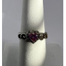 925 Sterling Silver & CZ Pink Heart Ring Size 6.5