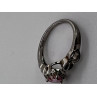 925 Sterling Silver & CZ Pink Heart Ring Size 6.5