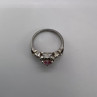 925 Sterling Silver & CZ Pink Heart Ring Size 6.5