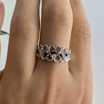925 Sterling Silver Sapphires 