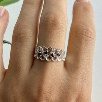 925 Sterling Silver Sapphires 