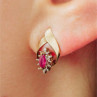 10K Yellow Gold Ruby & Diamonds Earrings