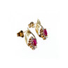 10K YELLOW GOLD RUBY & DIAMONDS EARRINGS