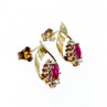 10K Yellow Gold Ruby & Diamonds Earrings